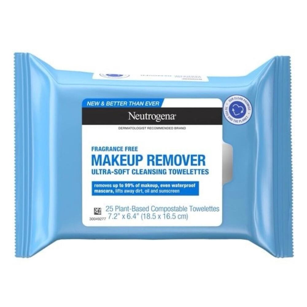 Neutrogena Makeup Remover Cleansing Towelettes, Fragrance Free, 25 Ct